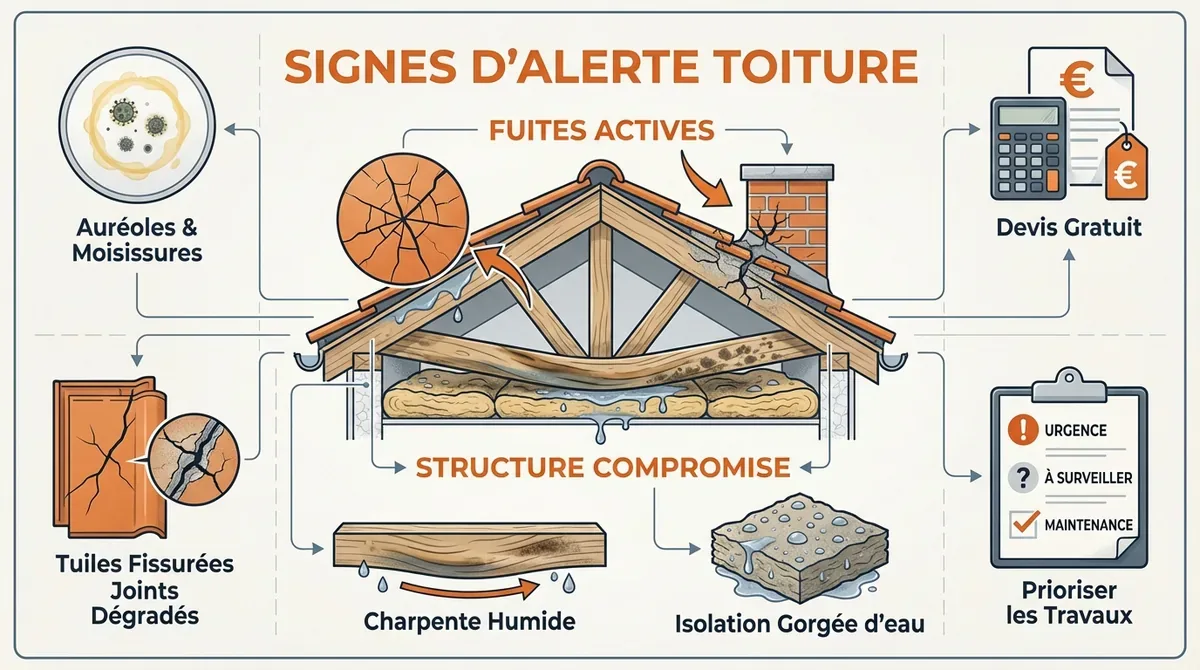 Diagnostic d'étanchéité de toiture et repérage des infiltrations